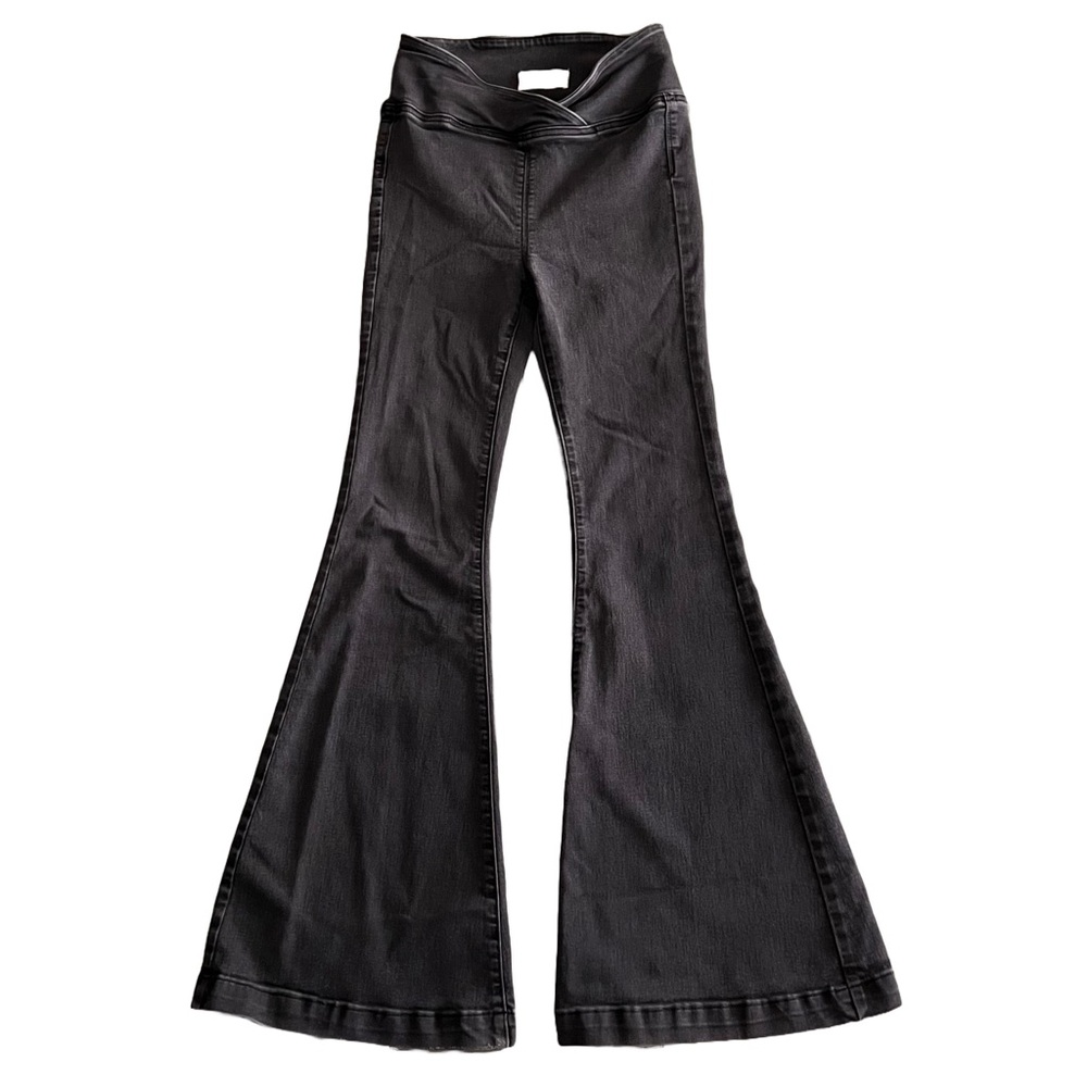 Free People Black Stretch Flared Jeans
